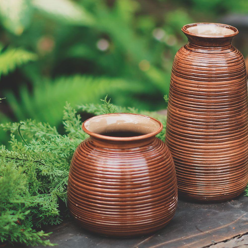 Small brown vase